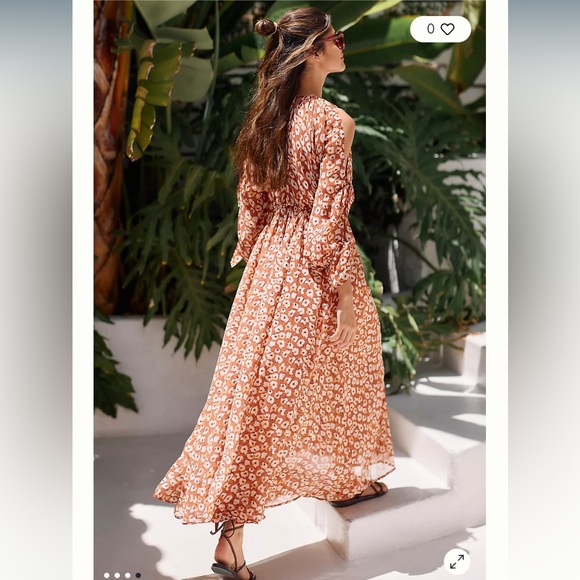 Anthropologie Floral Cutout Cover -Up - Picture 4 of 5